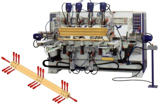 Comec FMOV Automatic Multi Head Drill For Timber Components
