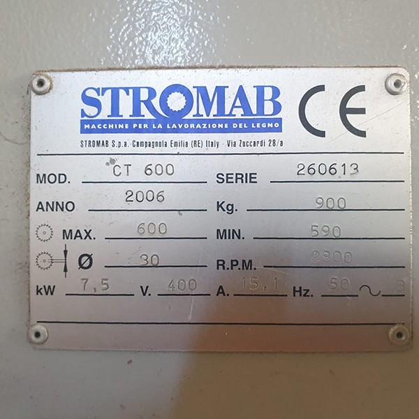 STROMAB CT600 AUTOMATIC UPSTROKE CROSSCUT SAW FOR STRAIGHT AND ANGLED CUTTING 2006 CE 3