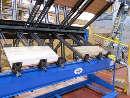TAYLOR 2400MM 6 SECTION ROTARY CLAMP CARRIER FOR EDGE AND FACE LAMINATING EX DEMONSTRATION 2