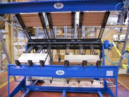 TAYLOR 2400MM 6 SECTION ROTARY CLAMP CARRIER FOR EDGE AND FACE LAMINATING EX DEMONSTRATION 4