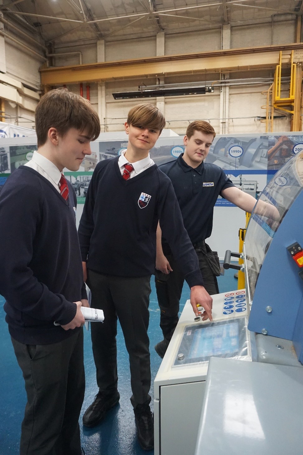 students testing cnc machines